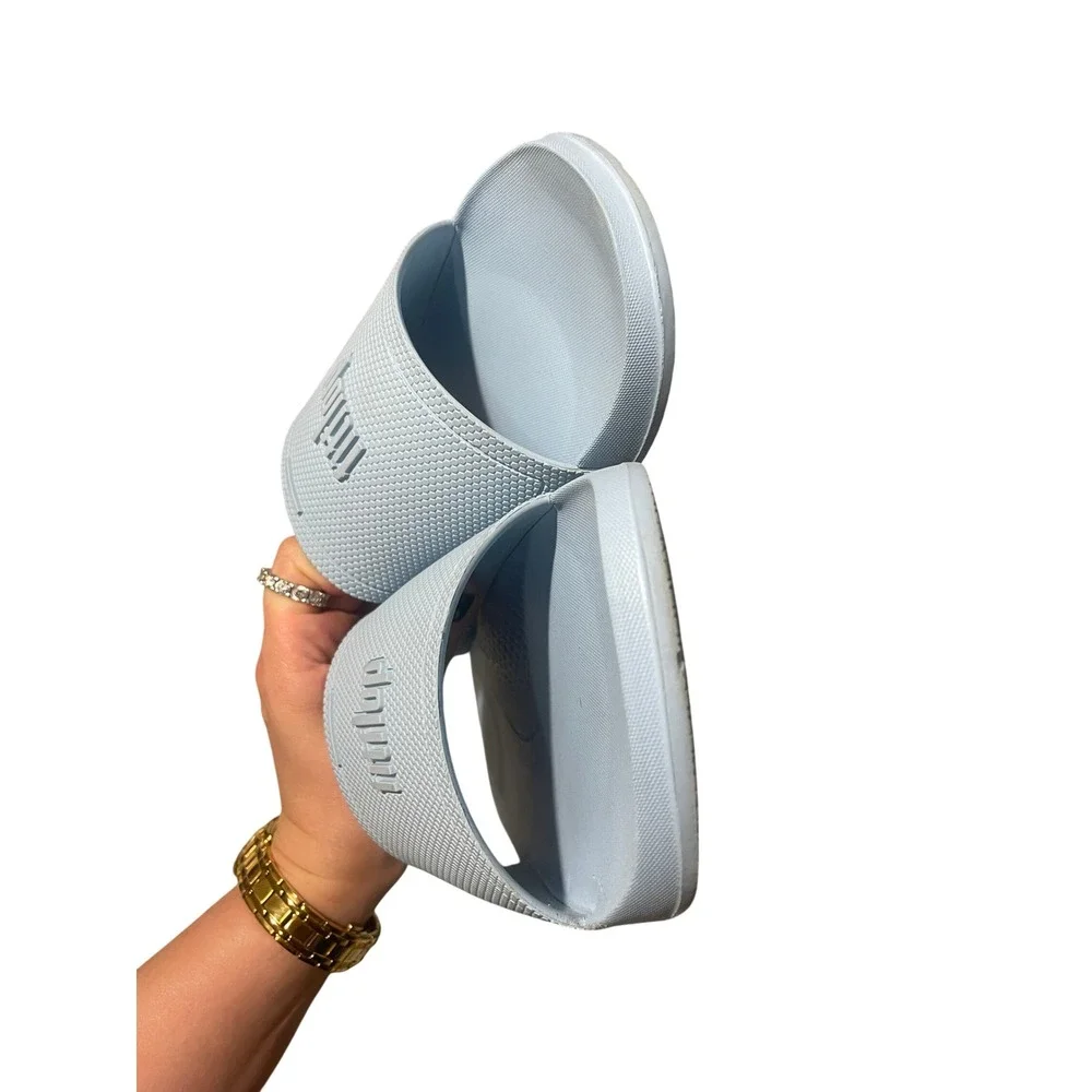 Light Blue Rubber Slides iQushion Ergonomic Size 11 by FitFlop